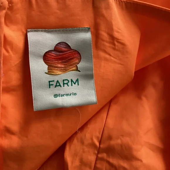 FARM Rio Bicolor Sleeveless Organic Cotton Midi Dress Orange Guava - Picture 8 of 14